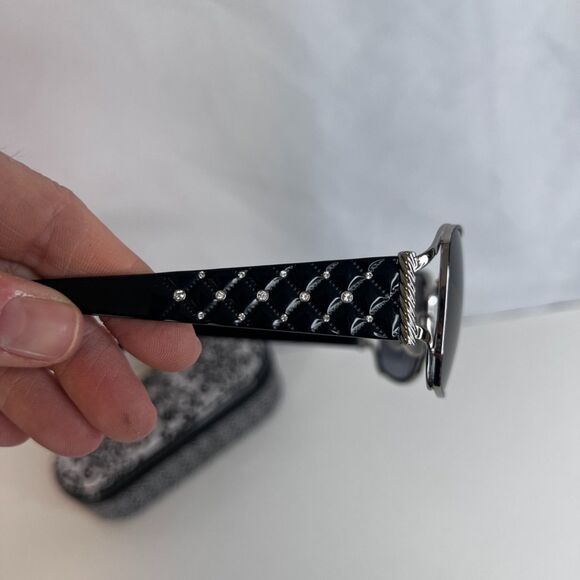 Brighton Sunglasses KISS Black Arms Jeweled Handmade USED Light Wear Aviator - Picture 4 of 13